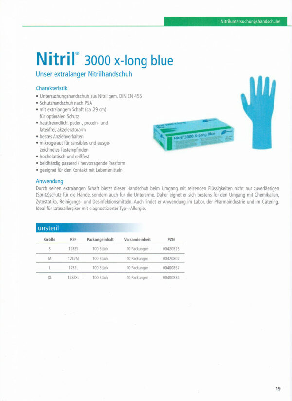 1282 Nitril 3000 x-long blue